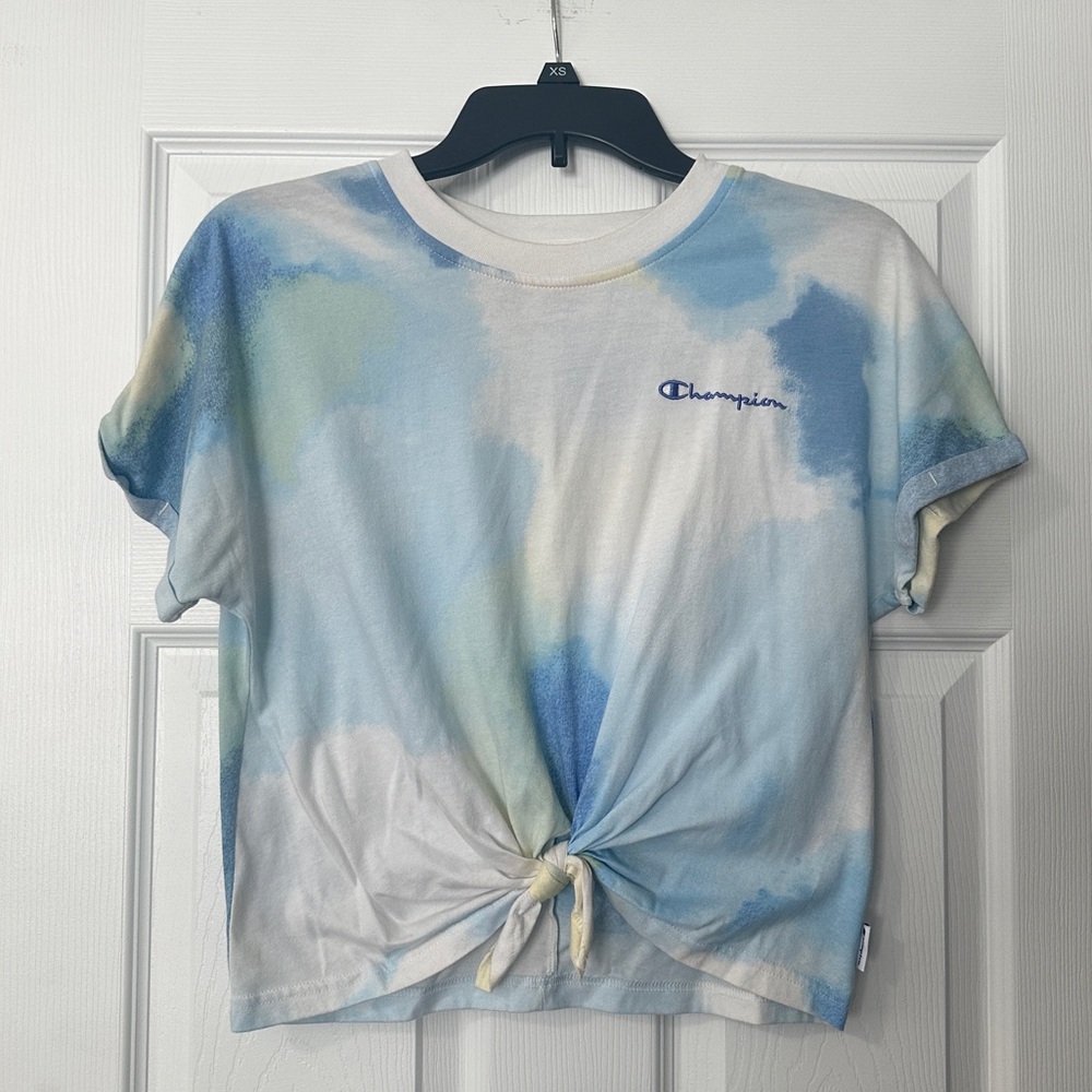 Champion Tie Dye Tie Front T Shirt